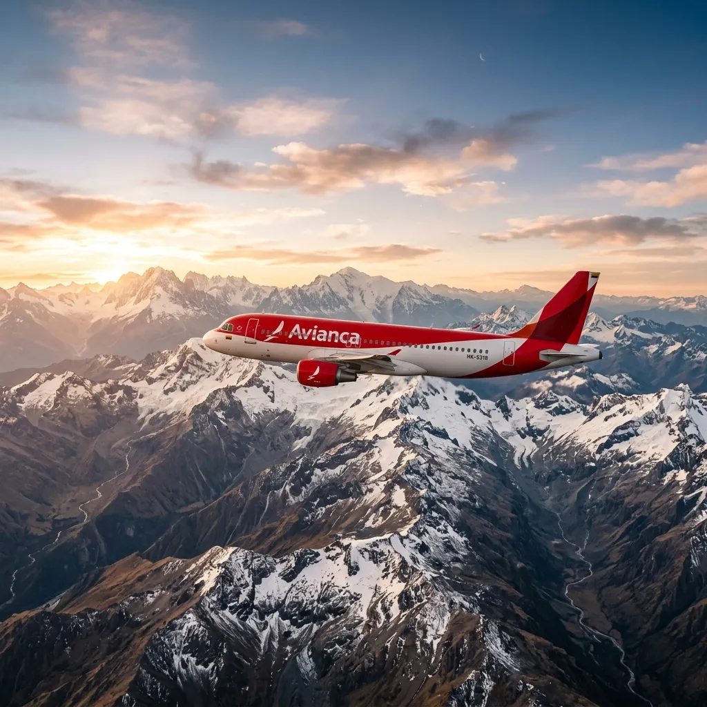 Avión de Avianca sobre los Andes